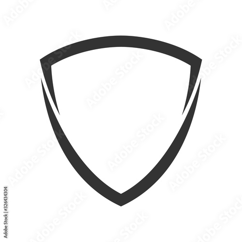 shield logo template flat illustration, shielding icon in black and white color, security and protector symbol isolated on white
