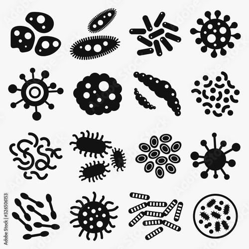 Virus Bacteria Microbe Vector Set