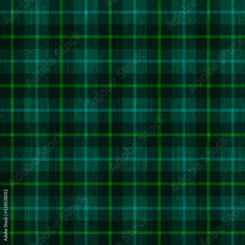 seamless pattern background of green plaid fabric texture, can be tiled