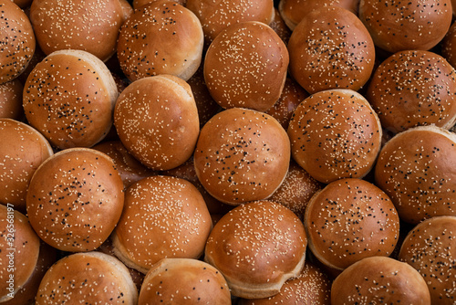 Hamburger buns Hot and tasty Burger bun fresh bread artisan