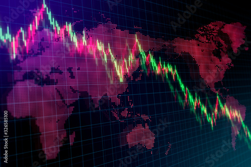 世界経済・株価急落のイメージグラフィック