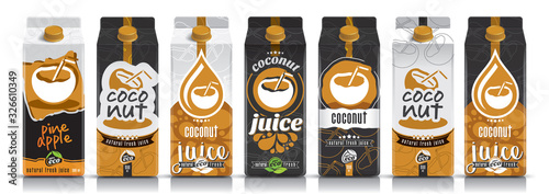 Ready design vector plum juice, fruit package set