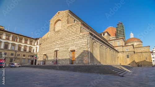 Basilica di San Lorenzo Basilica of St Lawrence timelapse in Florence city.