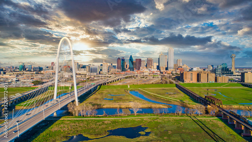 Dallas Texas TX Downtown Drone Skyline Aerial