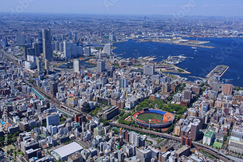 横浜市全景・横浜港・空撮