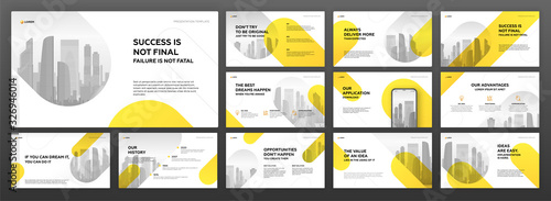 Business powerpoint presentation templates set. Use for modern keynote presentation background, brochure design, website slider, landing page, annual report, company profile.