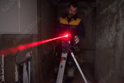 Laser equipment at a construction site