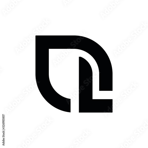 NL N L initial letter logo design icone