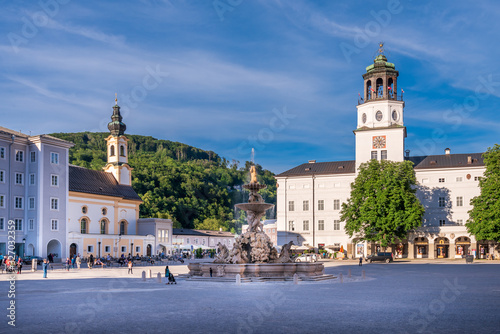 SALZBURG, AUSTRIA, JUNE 9, 2017: TOURISTS ON THE STREETS OF OLD TOWN.