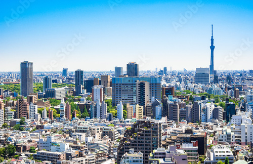 東京 青空と都市風景