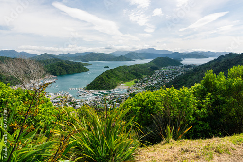 view of picton town by marlborough sounds in new zealand