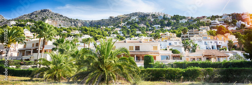 Panoramic view of the coast of Altea and mountains on the Costa Blanca of Spain