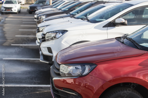 Cars For Sale Stock Lot Row.