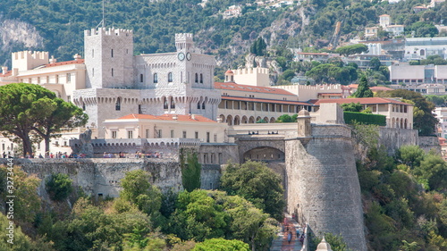 Prince's Palace of Monaco timelapse with observation deck - It is the official residence of the Prince of Monaco.