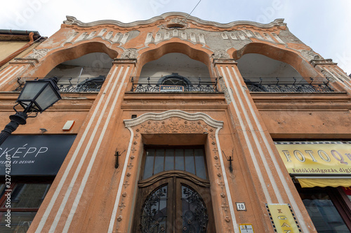 Secessionist building in Szekesfehervar, Hungary.