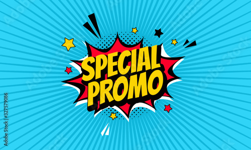 special promo text comic style vector