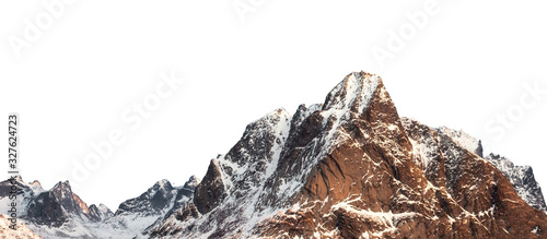 Snow mountain with shining on winter at Lofoten islands