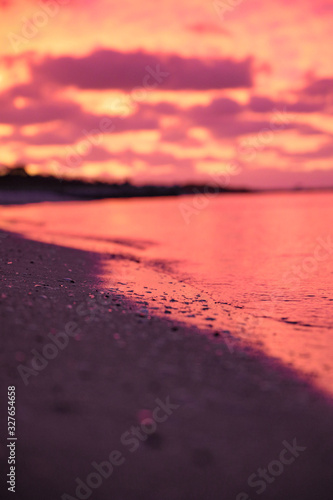 Beautiful sunset on beach