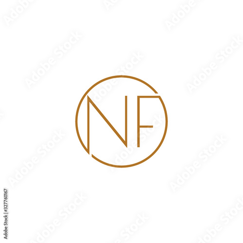 Abstract Letter NF Logo Design isolated on white background