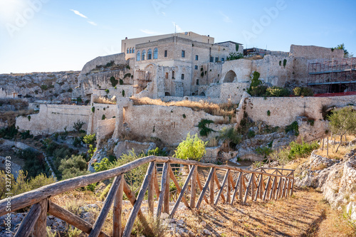 Hermitage of Pulsano in the Gargano national park near Monte Sant'Angelo. Apulia, Italy