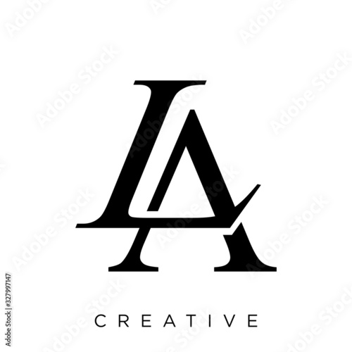 la or al letter logo design