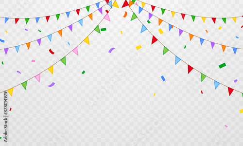 flag confetti party Colorful celebration background.