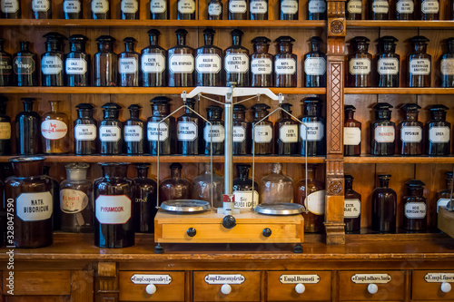 Old drug store, pharmacy museum in Wroclaw, Poland