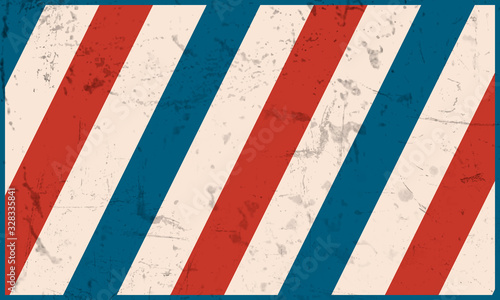 Background barbershop with diagonal colored stripes. Vector template in vintage style.