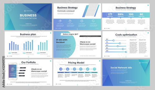 Blue presentation templates elements on a white background. Vector infographics. Use in Presentation, flyer and leaflet, corporate report, marketing, advertising, annual report, banner.
