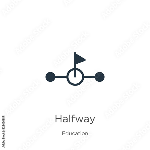Halfway icon vector. Trendy flat halfway icon from education collection isolated on white background. Vector illustration can be used for web and mobile graphic design, logo, eps10
