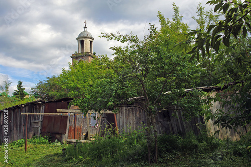 Abandoned church on the yard in Staritsa, Tver oblast, Russia