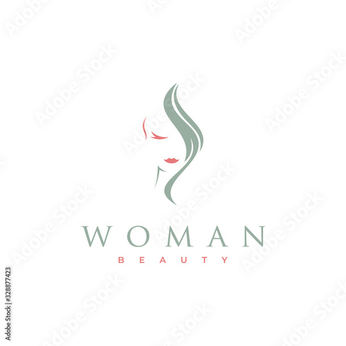 Minimalist Beauty woman and Hair logo design inspiration