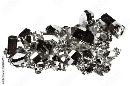 99.99% fine ruthenium crystal grown by vapour deposition isolated on white background