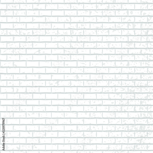 White Brick Background Texture Pattern Vector Illustration