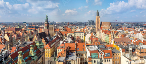 Wroclaw, Poland. Aerial cityscape (view from Mostek Pokutnic viewpoint)