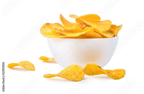 Potato chips in a bowl