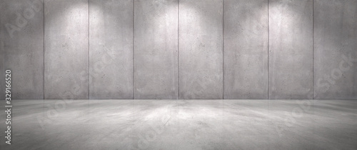 Concrete Wall Background with Floor Empty Garage Scene