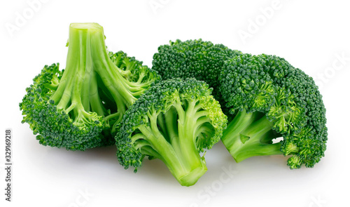 Fresh broccoli on white background