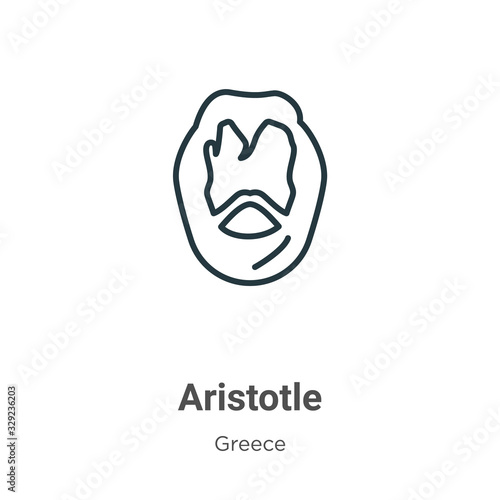 Aristotle outline vector icon. Thin line black aristotle icon, flat vector simple element illustration from editable greece concept isolated stroke on white background