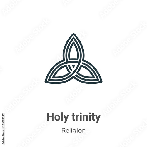 Holy trinity outline vector icon. Thin line black holy trinity icon, flat vector simple element illustration from editable religion concept isolated stroke on white background