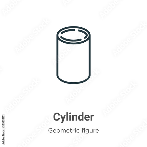 Cylinder outline vector icon. Thin line black cylinder icon, flat vector simple element illustration from editable geometric figure concept isolated stroke on white background