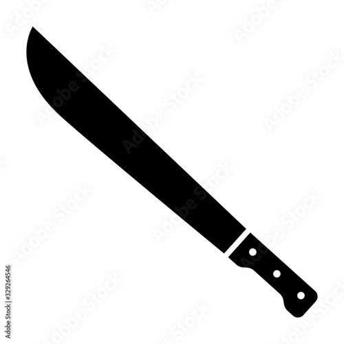 Machete sword or blade weapon flat vector icon for games and websites