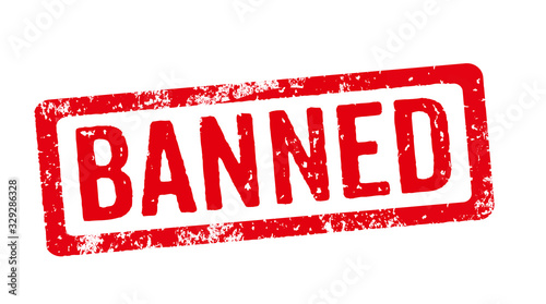 Red stamp on a white background - Banned