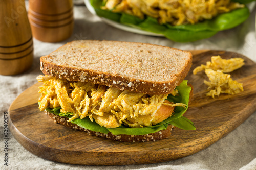 Homemade Curried Coronation Chicken with Lettuce