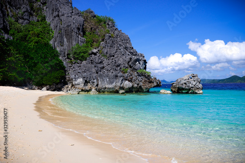 Black island beach. Coron, Philippines.