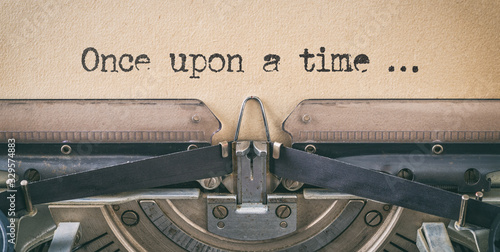 Text written with a vintage typewriter - once upon a time