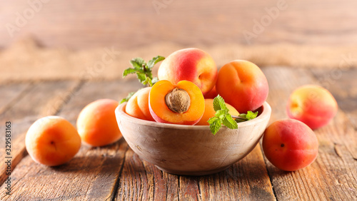 fresh apricot and leaf- summer fruit