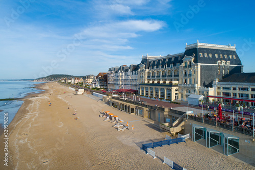 France, Normandy, Aerial view of Cabourg