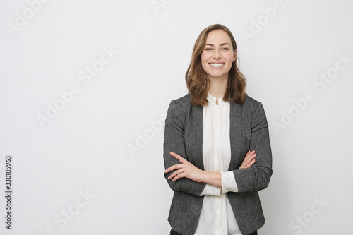 Confident businesswoman smiling at the camera