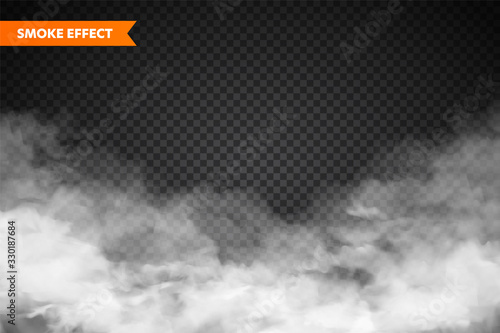  Realistic fog, mist effect. Smoke isolated on transparent background. Vector vapor in air, steam flow. Clouds.